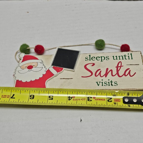 Wooden Tree Door Decor Christmas Holiday Sleeps Until Santa Visits Mud Pie Gift - Picture 4 of 8